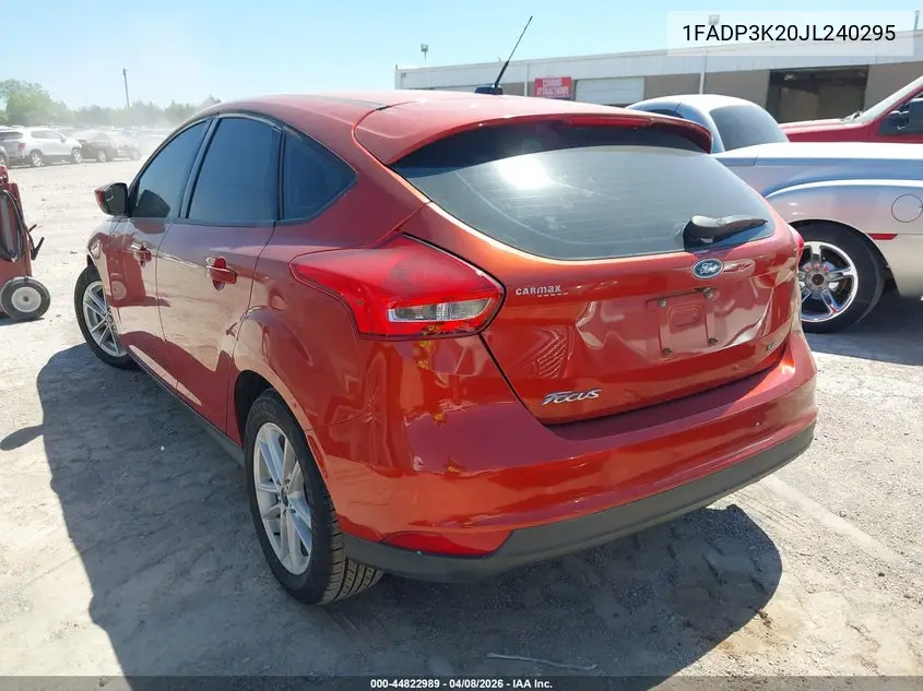 1FADP3K20JL240295 2018 Ford Focus Se