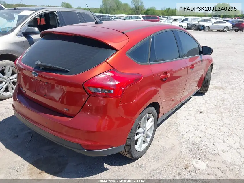 1FADP3K20JL240295 2018 Ford Focus Se