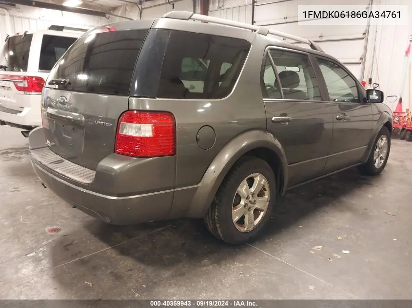 1FMDK06186GA34761 2006 Ford Freestyle Limited