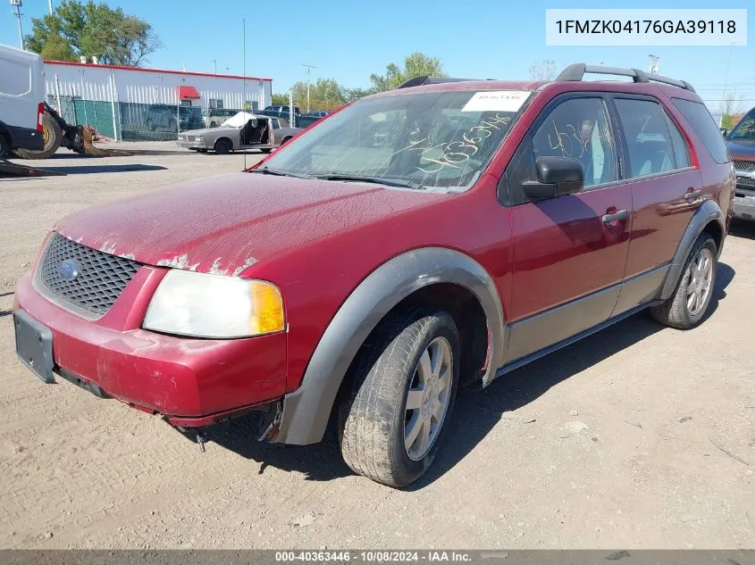 1FMZK04176GA39118 2006 Ford Freestyle Se