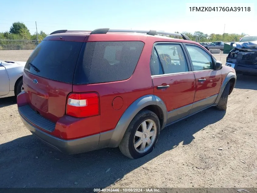 1FMZK04176GA39118 2006 Ford Freestyle Se