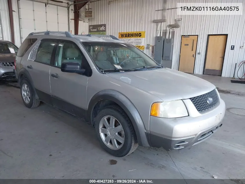 1FMZK01116GA40575 2006 Ford Freestyle Se