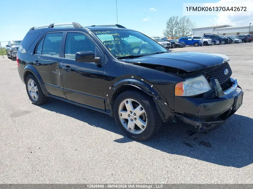 2007 Ford Freestyle Limited VIN: 1FMDK06137GA42672 Lot: 12626948