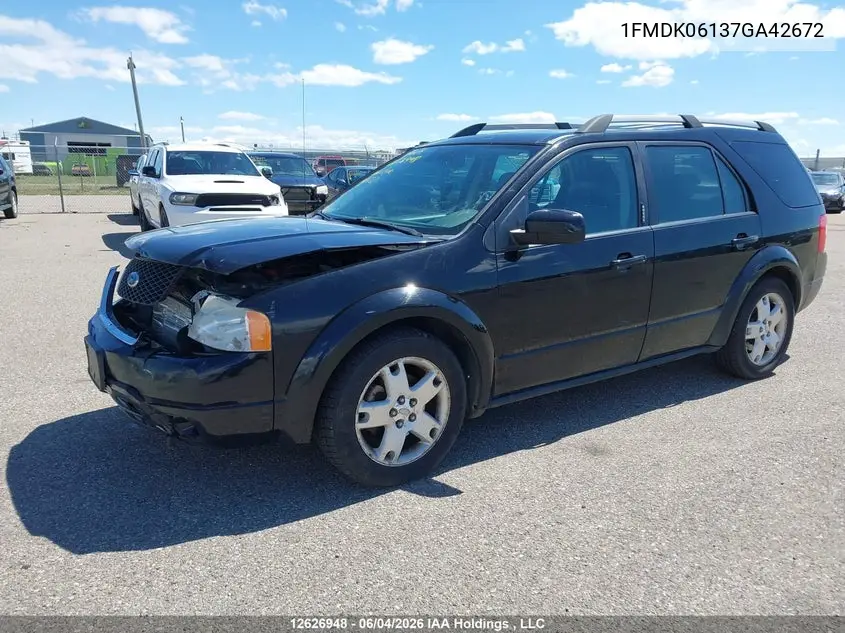 2007 Ford Freestyle Limited VIN: 1FMDK06137GA42672 Lot: 12626948