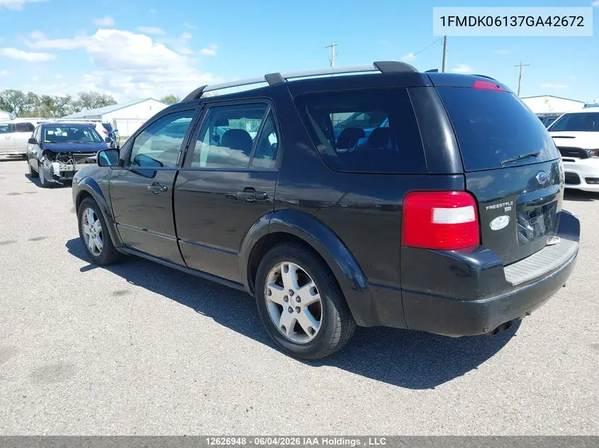 2007 Ford Freestyle Limited VIN: 1FMDK06137GA42672 Lot: 12626948