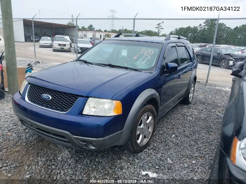 1FMDK02187GA34122 2007 Ford Freestyle Sel