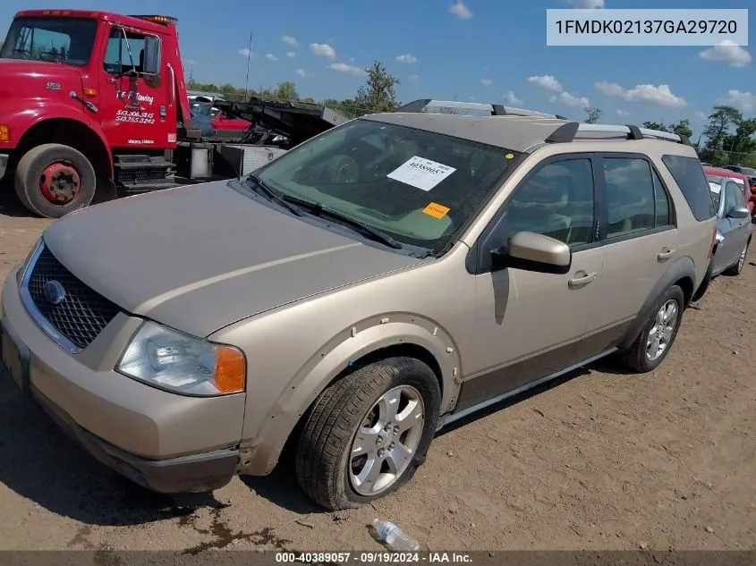 1FMDK02137GA29720 2007 Ford Freestyle Sel