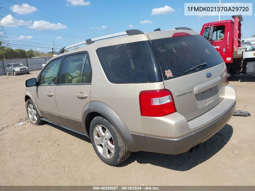 1FMDK02137GA29720 2007 Ford Freestyle Sel