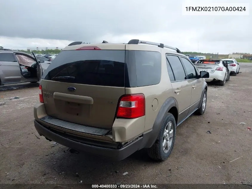 1FMZK02107GA00424 2007 Ford Freestyle Sel