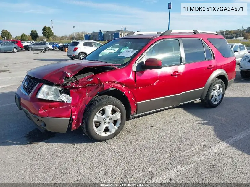 1FMDK051X7GA34571 2007 Ford Freestyle Sel