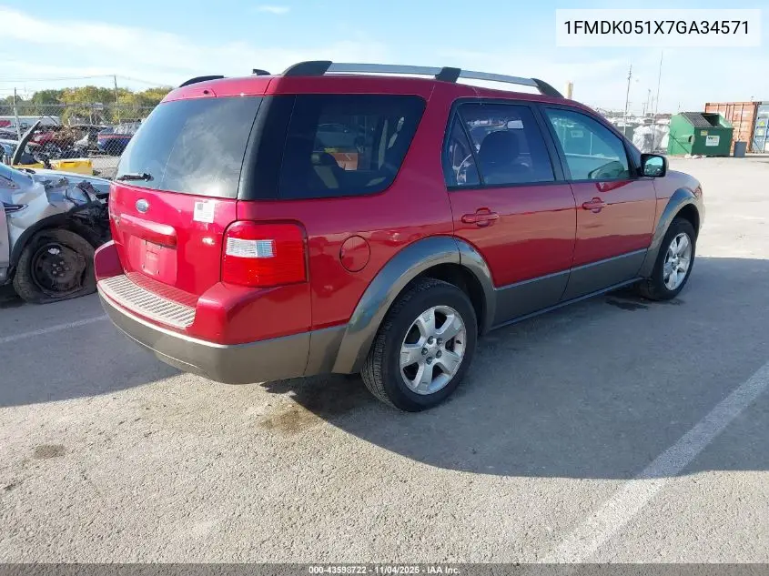 1FMDK051X7GA34571 2007 Ford Freestyle Sel