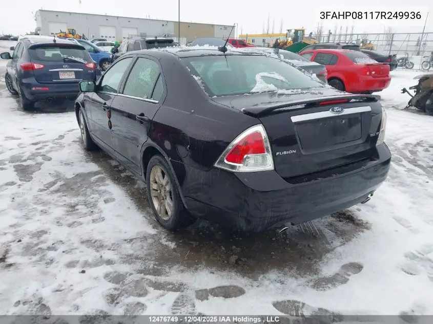 3FAHP08117R249936 2007 Ford Fusion Sel