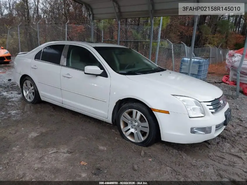 3FAHP02158R145010 2008 Ford Fusion Sel