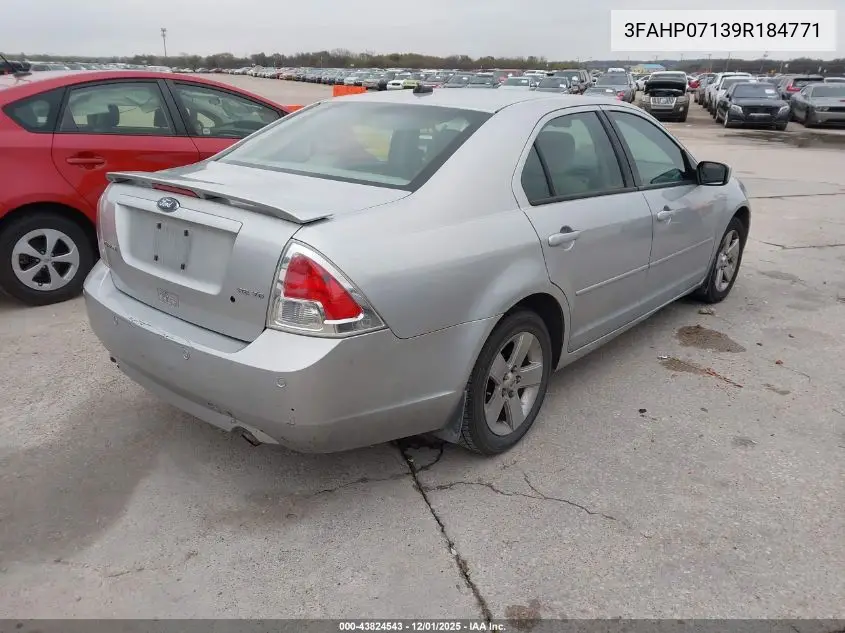 3FAHP07139R184771 2009 Ford Fusion Se