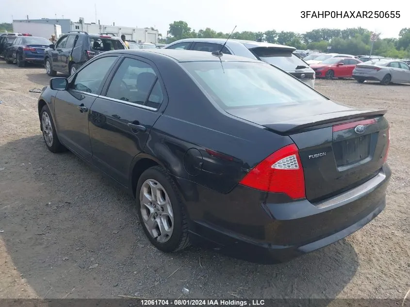 2010 Ford Fusion VIN: 3FAHP0HAXAR250655 Lot: 12061704