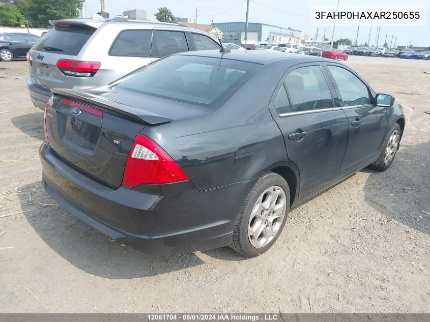 2010 Ford Fusion VIN: 3FAHP0HAXAR250655 Lot: 12061704