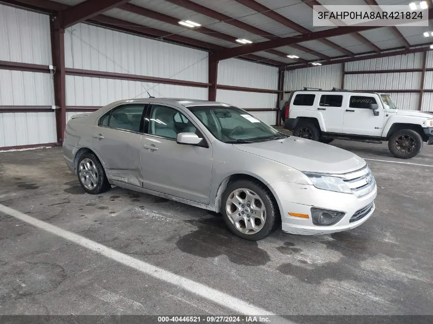 2010 Ford Fusion Se VIN: 3FAHP0HA8AR421824 Lot: 40446521