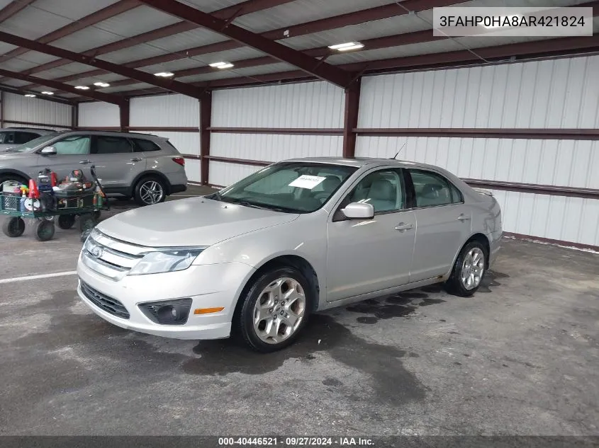 2010 Ford Fusion Se VIN: 3FAHP0HA8AR421824 Lot: 40446521