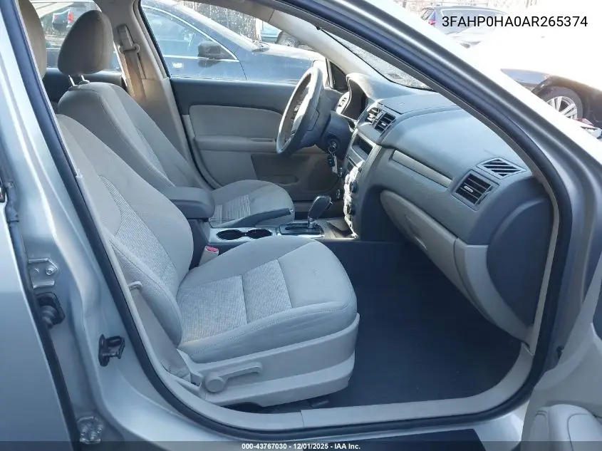 3FAHP0HA0AR265374 2010 Ford Fusion Se