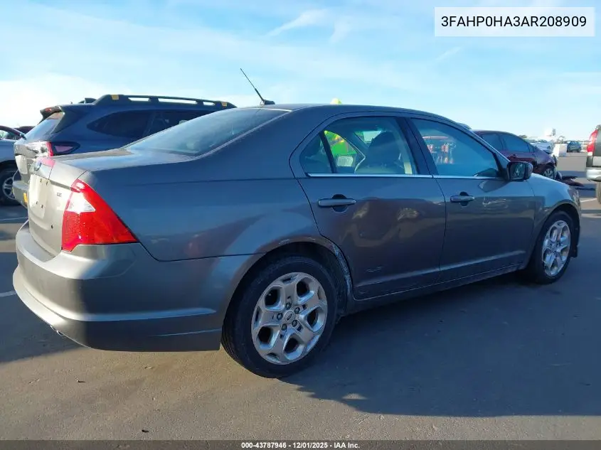 3FAHP0HA3AR208909 2010 Ford Fusion Se
