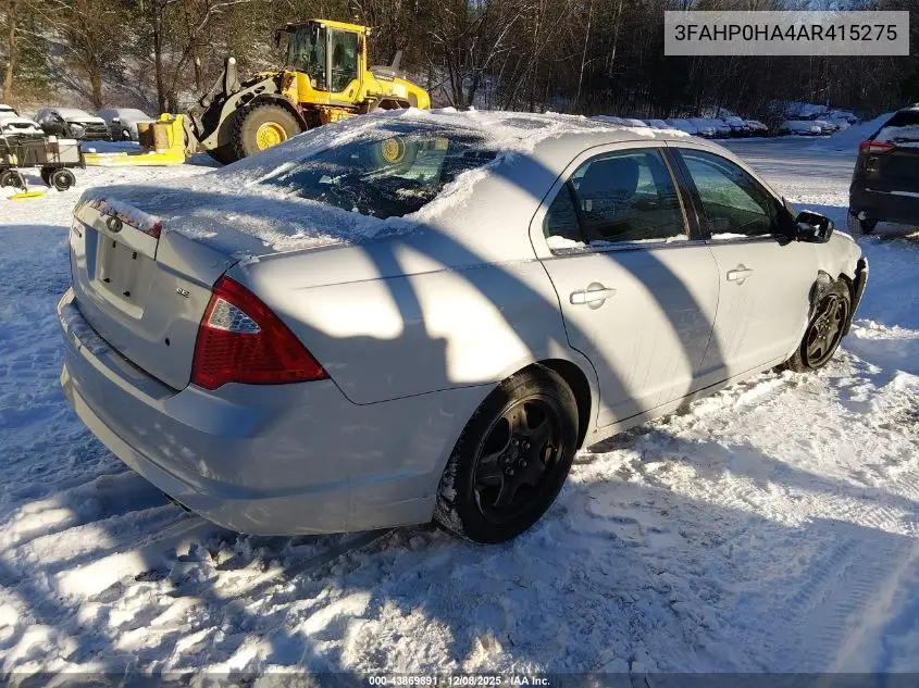 3FAHP0HA4AR415275 2010 Ford Fusion Se