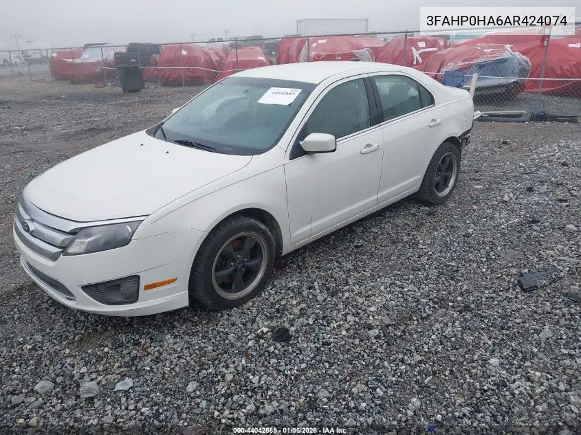 3FAHP0HA6AR424074 2010 Ford Fusion Se