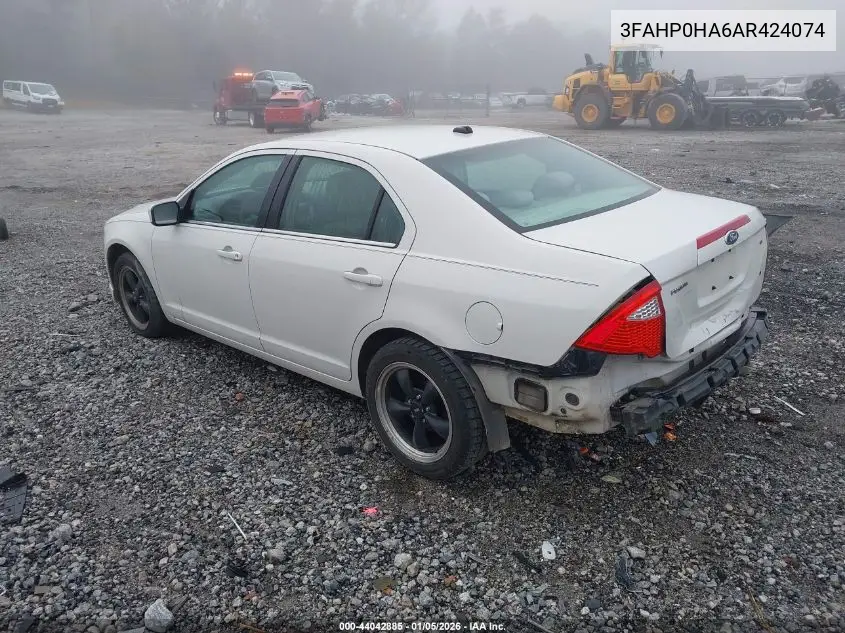 3FAHP0HA6AR424074 2010 Ford Fusion Se