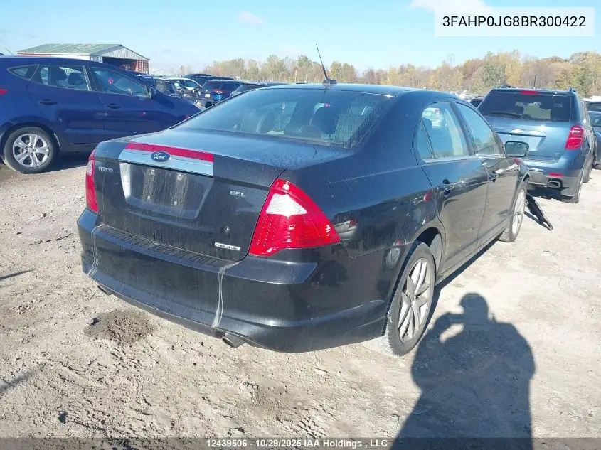 3FAHP0JG8BR300422 2011 Ford Fusion Sel