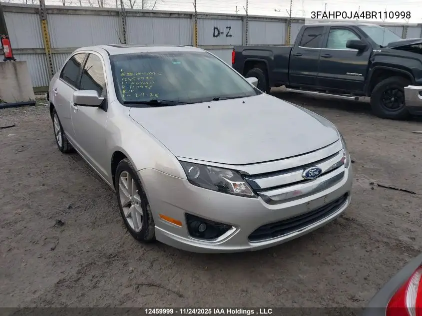3FAHP0JA4BR110998 2011 Ford Fusion Sel