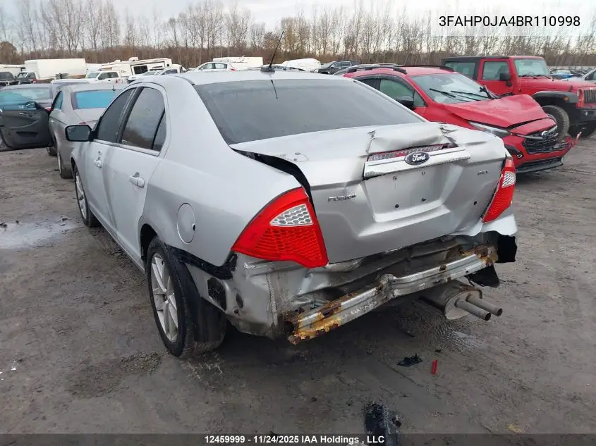 3FAHP0JA4BR110998 2011 Ford Fusion Sel