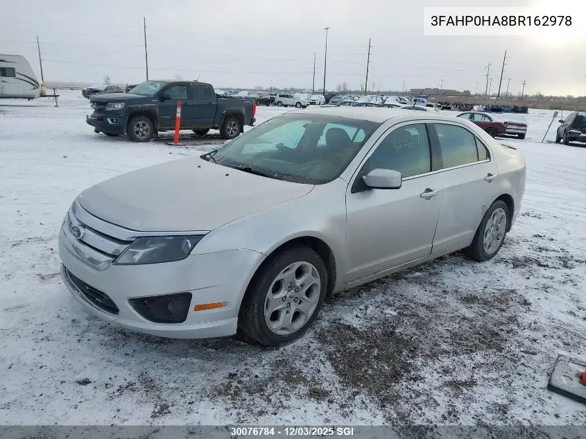 3FAHP0HA8BR162978 2011 Ford Fusion Se