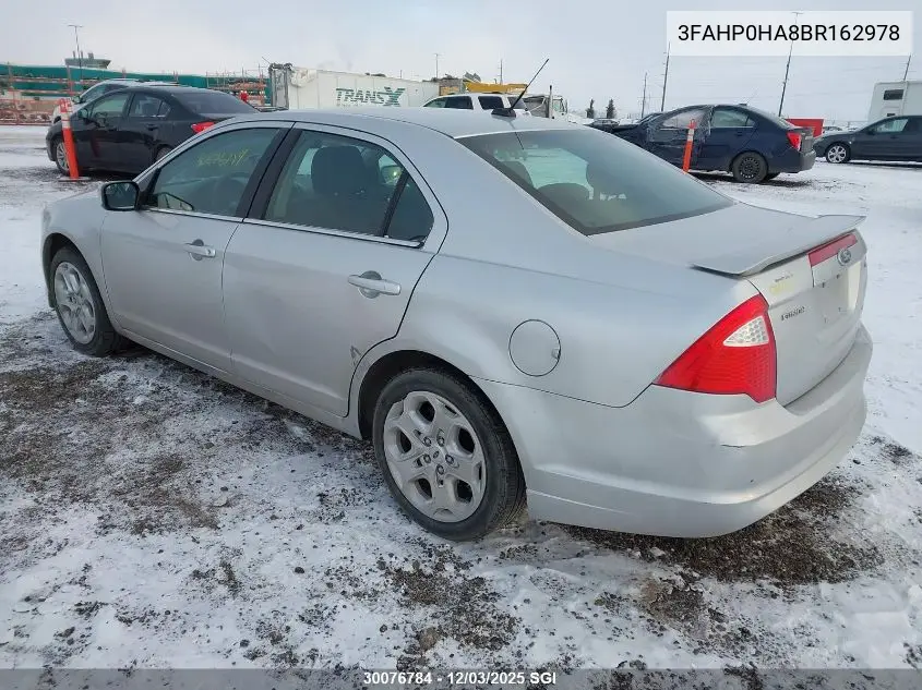 3FAHP0HA8BR162978 2011 Ford Fusion Se