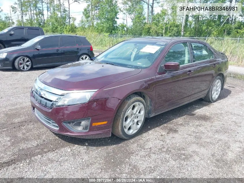 3FAHP0HA8BR346981 2011 Ford Fusion Se