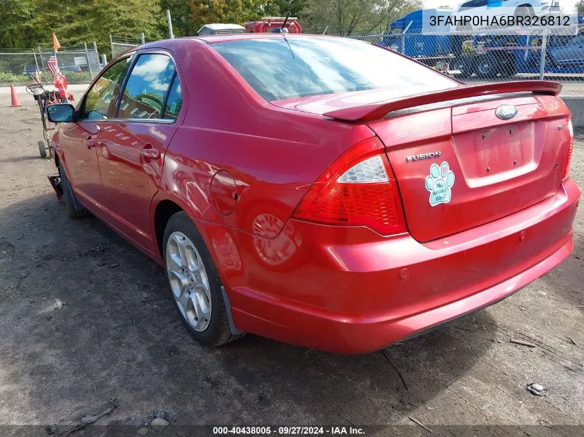 3FAHP0HA6BR326812 2011 Ford Fusion Se