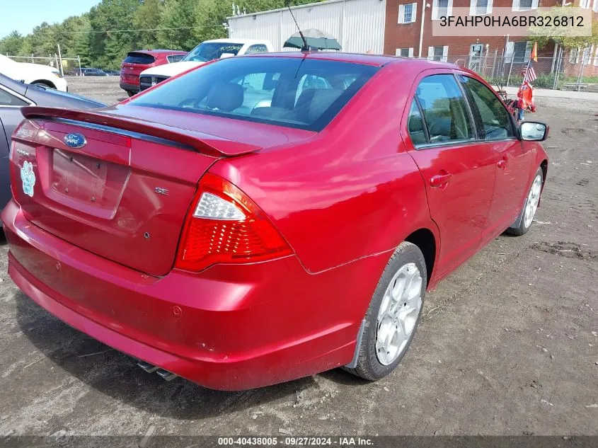 3FAHP0HA6BR326812 2011 Ford Fusion Se