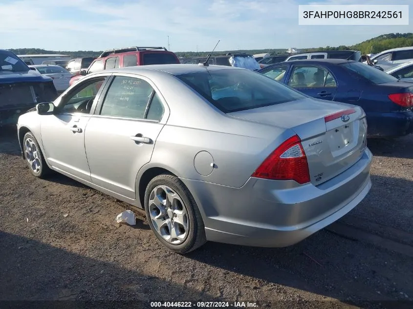 2011 Ford Fusion Se VIN: 3FAHP0HG8BR242561 Lot: 40446222