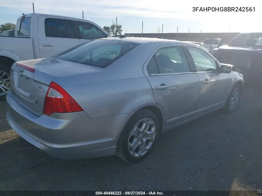 2011 Ford Fusion Se VIN: 3FAHP0HG8BR242561 Lot: 40446222