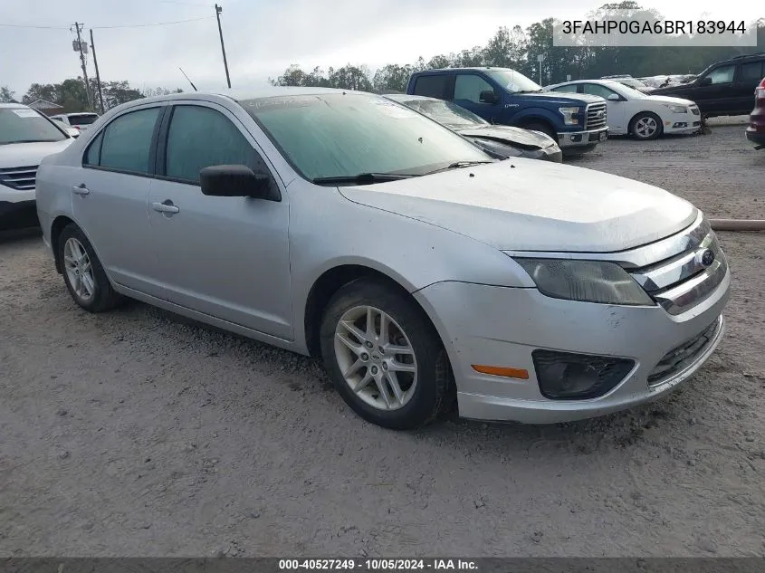 3FAHP0GA6BR183944 2011 Ford Fusion S