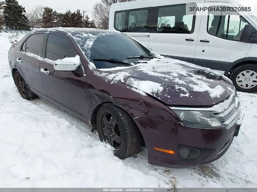 3FAHP0HA3BR320885 2011 Ford Fusion Se