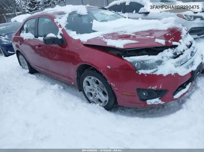 3FAHP0HA8BR290475 2011 Ford Fusion Se