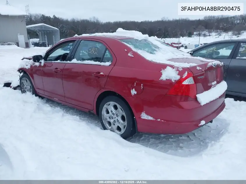 3FAHP0HA8BR290475 2011 Ford Fusion Se