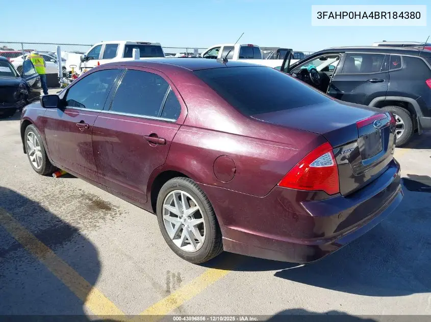 3FAHP0HA4BR184380 2011 Ford Fusion Se