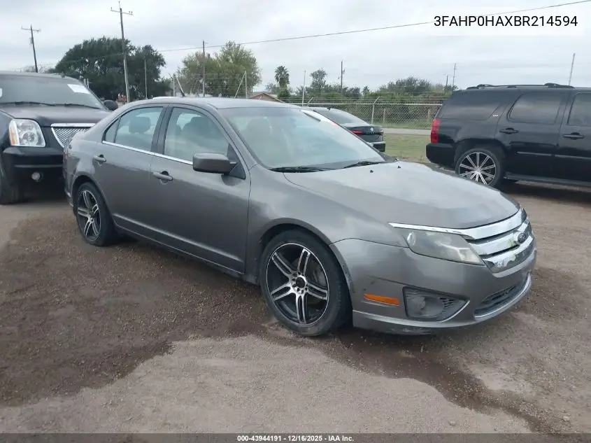 3FAHP0HAXBR214594 2011 Ford Fusion Se