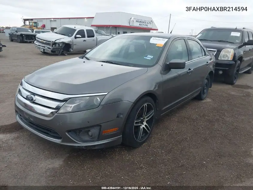 3FAHP0HAXBR214594 2011 Ford Fusion Se