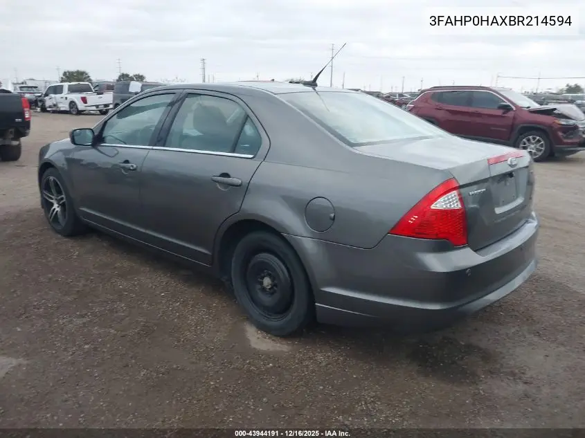 3FAHP0HAXBR214594 2011 Ford Fusion Se