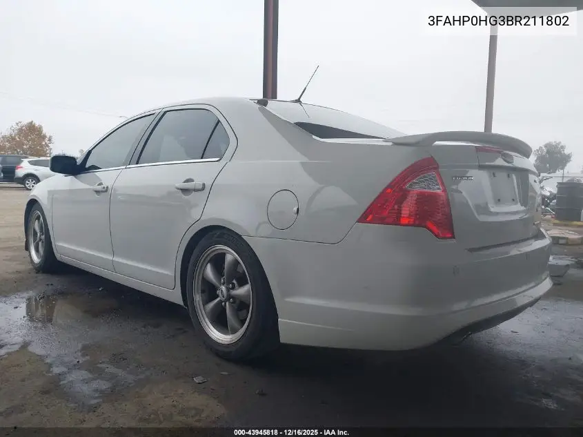3FAHP0HG3BR211802 2011 Ford Fusion Se
