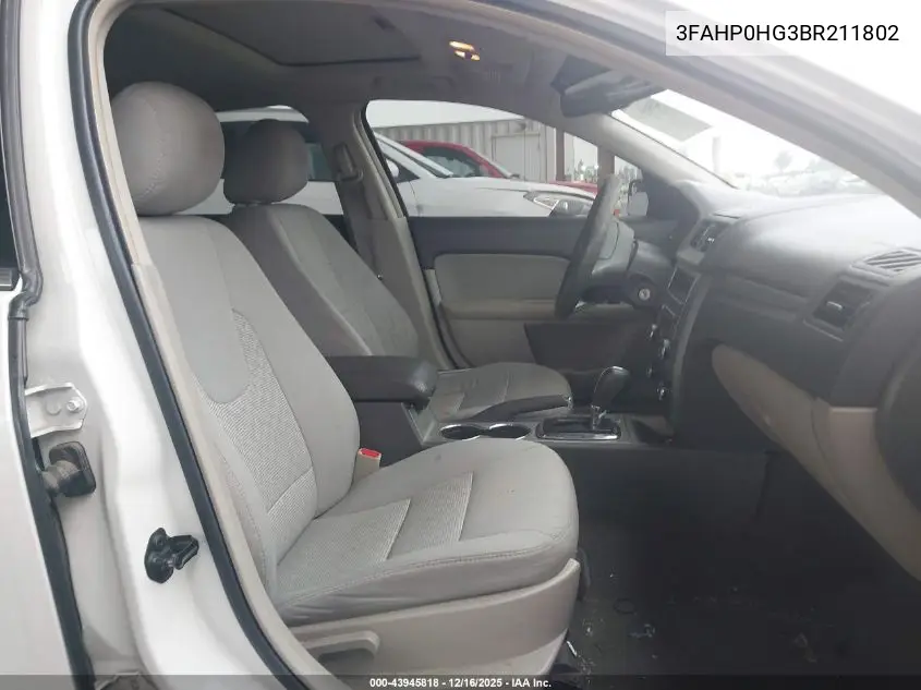 3FAHP0HG3BR211802 2011 Ford Fusion Se