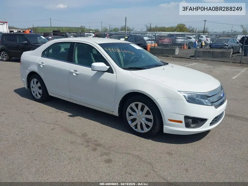 3FAHP0HA0BR288249 2011 Ford Fusion Se