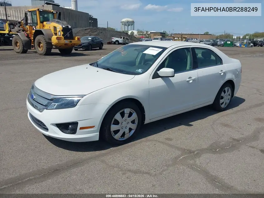 3FAHP0HA0BR288249 2011 Ford Fusion Se