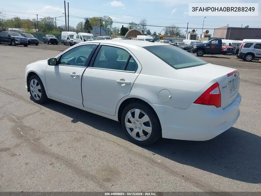 3FAHP0HA0BR288249 2011 Ford Fusion Se